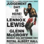 BOXING - LENNOX LEWIS V GLENN McCRORY POSTER 1991