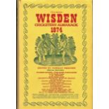 CRICKET - WISDEN 1974 HARDBACK WITH ORIGINAL DUST WRAPPER