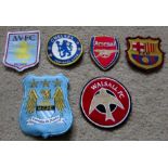 SMALL COLLECTION OF FOOTBALL SEW ON BADGES X 6