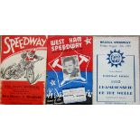 SPEEDWAY - 3 1950'S PROGRAMMES WITH AUTOGRAPHS