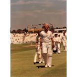 CRICKET - GRAHAM DILLEY ENGLAND AT EDGBASTON HAND SIGNED PHOTOGRAPH