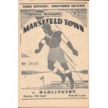 1954-55 MANSFIELD TOWN V DARLINGTON