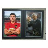 MANCHESTER UNITED OFFICIAL AUTOGRAPHED PHOTOGRAPHS IN FOLDER X 2