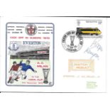 1975 EVERTON V A.C MILAN POSTAL COVER AUTOGRAPHED BY ROGER KENYON