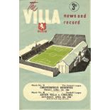 1949/50 ASTON VILLA V CHELSEA & CHESTERFIELD RESERVES