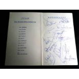 .WEST BROMWICH ALBION 1970 LEAGUE CUP AUTOGRAPHED MENU