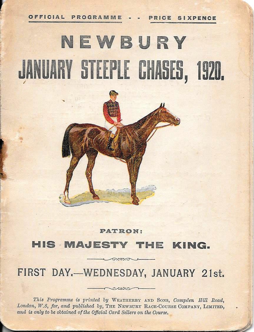HORSE RACING - NEWBURY 1920 RACE CARD / PROGRAMME