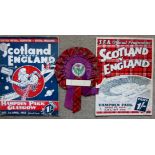 SCOTLAND V ENGLAND 1954 & 1956 + ROSETTE