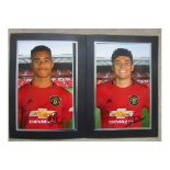 MANCHESTER UNITED OFFICIAL AUTOGRAPHED PHOTOGRAPHS IN FOLDER X 2