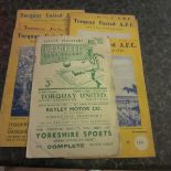 TORQUAY UNITED HOME & AWAY PROGRAMMES FROM 1958-59 SEASON X 7