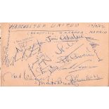MANCHESTER UNITED AUTOGRAPHS EARLY 1962 INCLUDING MATT BUSBY