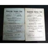 1950-51 HEDNESFORD PROGRAMMES V BEDWORTH & NUNEATON