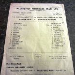 1968-69 ALDERSHOT V SOUTHAMPTON FA YOUTH CUP 2ND ROUND