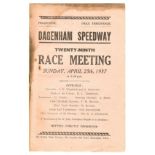 SPEEDWAY - 1937 DAGENHAM V RYE HOUSE