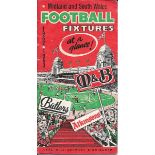 1962-63 FIXTURE LIST - WEST BROM, WOLVES, A.VILLA, COVENTRY, BIRMINGHAM, WALSALL, DERBY, STOKE ETC