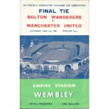 1958 FA CUP FINAL BOLTON V MANCHESTER UNITED - PROGRAMME & SONG SHEET