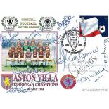 ASTON VILLA 1982 EUROPEAN CUP WINNERS POSTAL COVER SIGNED BY 12