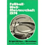 1974 WORLD CUP ARGENTINA V BRAZIL ( GREEN ISSUE ) @ HANOVER GERMANY