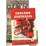 SPEEDWAY - 1949 ENGLAND V AUSTRALIA @ WEMBLEY