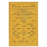 1949/50 WOLVERHAMPTON WOLVES RESERVES V ASTON VILLA RESERVES 4 PAGE ISSUE