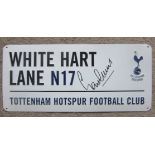 TOTTENHAM METAL STREET SIGN AUTOGRAPHED BY GARTH CROOKS