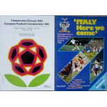 1980 EUROPEAN CHAMPIONSHIP IN ITALY OFFICIAL PROGRAMME & ENGLAND PLAYERS BROCHURE