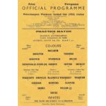 1965/66 WOLVERHAMPTON WOLVES COLOURS V WHITES SINGLE SHEET