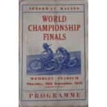 SPEEDWAY - 1952 WORLD FINAL PIRATE PROGRAMME @ WEMBLEY