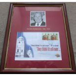 1966 WORLD CUP KENNETH WOLSTENHOLME FRAMED & AUTOGRAPHED POSTAL COVER