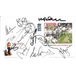 CRICKET - 2005 ASHES WIN POSTAL COVER AUTOGRAPHED BY 12