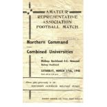 1944/45 NORTHERN COMMAND V COMBINED UNIVERSITIES @ BISHOP AUCKLAND