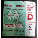 WORLD CUP 1966 TICKET SPAIN V ARGENTINA AT VILLA PARK