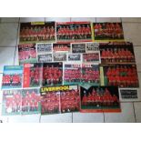 LIVERPOOL 21 TEAM POSTERS FROM 1950'S TO 1980'S