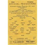 1966/67 F.A. YOUTH CUP WOLVERHAMPTON WOLVES V COVENTRY SINGLE SHEET