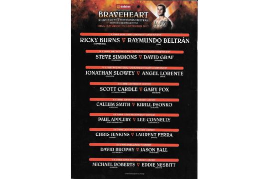 BOXING - RICKY BURNS V RAYMUNDO BELTRAN PROGRAMME 2013 - Image 2 of 2