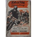 SPEEDWAY - 1948 BRISTOL V MIDDLESBROUGH