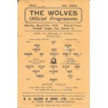 1944-45 WOLVES V ASTON VILLA - WAR CUP