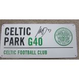 CELTIC METAL STREET SIGN AUTOGRAPHED BY DEMBELE