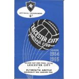 1964-65 LEICESTER CITY V PLYMOUTH ARGYLE LEAGUE CUP S/F