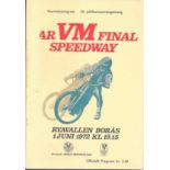 SPEEDWAY - 1972 WORLD PAIRS FINALS PROGRAMME