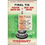 1964 FA CUP FINAL PRESTON V WEST HAM PROGRAMME & TICKET