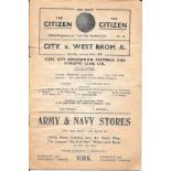 1937-38 YORK CITY V WEST BROMWICH ALBION FA CUP