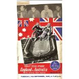 SPEEDWAY - 1948 ENGLAND V AUSTRALIA @ WEST HAM