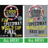 SPEEDWAY - 2006 WORLD CUP OFFICIAL PASSES ( READING )