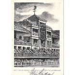 CRICKET - LORDS CRICKET GROUND POSTCARD AUTOGRAPHED BY ALEC BEDSER