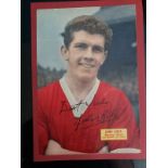 MANCHESTER UNITED & IRELAND - JOHN GILES AUTOGRAPHED PICTURE