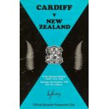 RUGBY UNION - 1978 CARDIFF V NEW ZEALAND PROGRAMME