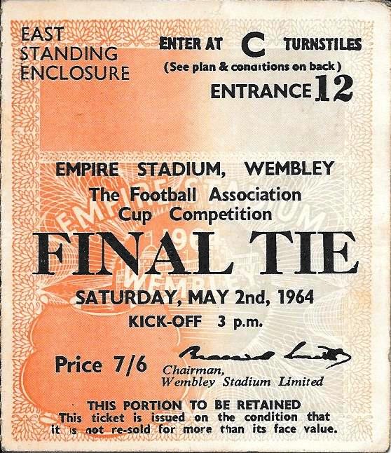 1964 FA CUP FINAL PRESTON V WEST HAM PROGRAMME & TICKET - Image 2 of 2