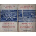 1964/65 F.A. CUP VILLA V WOLVES + 2ND REPLAY @ WEST BROMWICH PIRATES