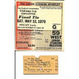 1979 FA CUP FINAL ARSENAL V MANCHESTER UNITED MATCH & TRAIN TICKETS